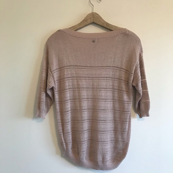 Guess Rose Gold Glitter High Low Sweater - Picture 7 of 7